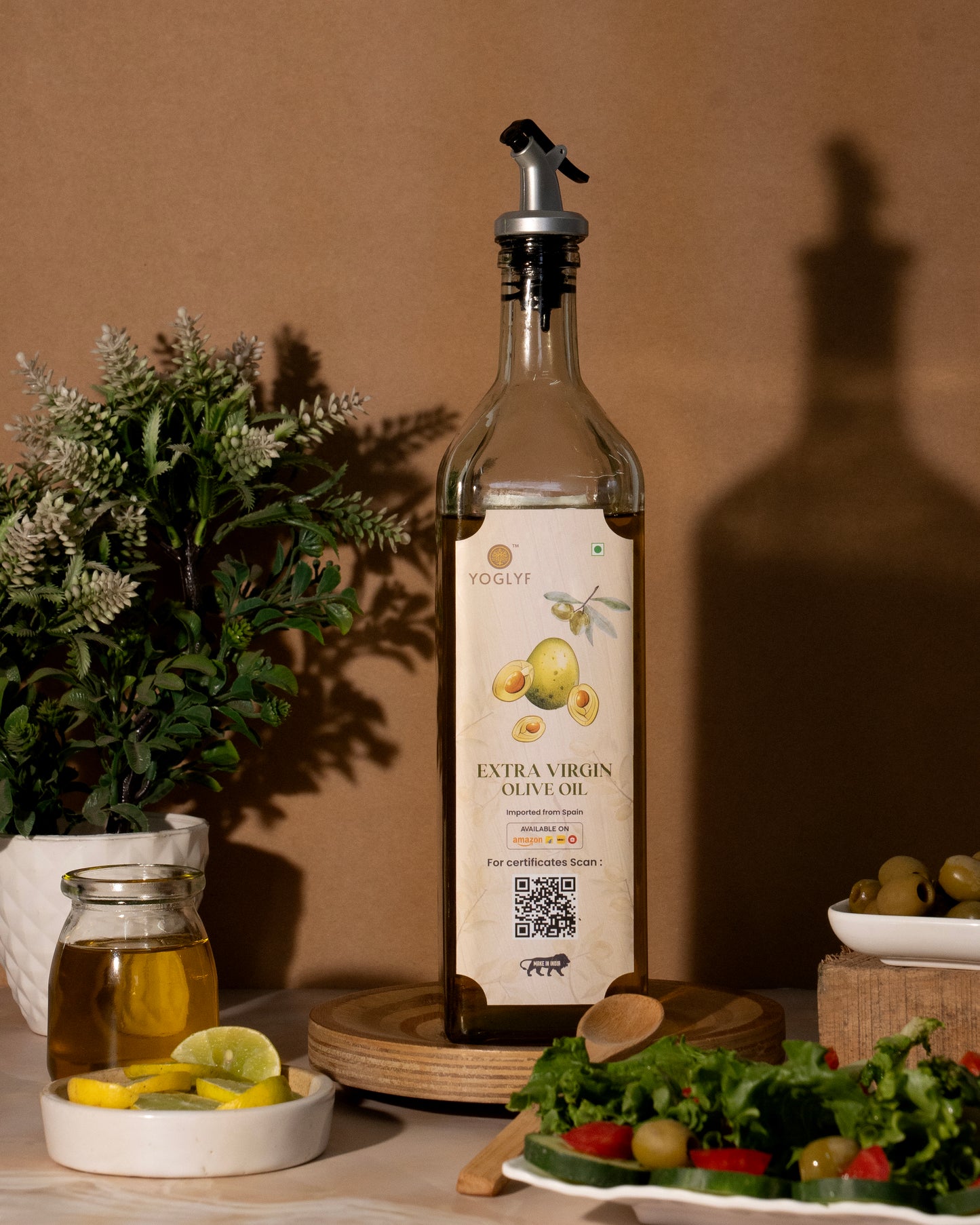 YOGLYF Extra Virgin Olive Oil - 1L Glass Bottle