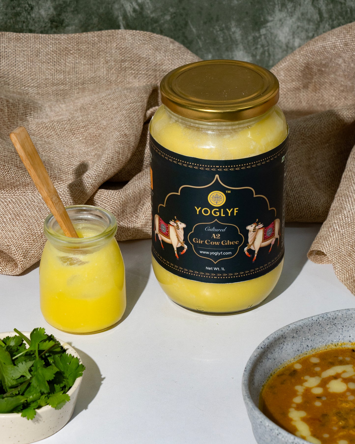 YOGLYF A2 Gir Cow Cultured Desi Ghee 1L